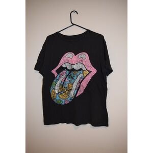 Rolling Stones Graphic T-Shirt Floral Tongue Band Tee Size - S/M‎